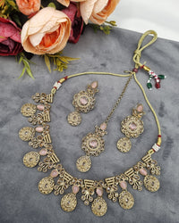 MEDALLION KUNDAN CHOKER TRIO