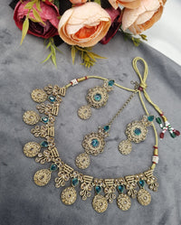 MEDALLION KUNDAN CHOKER TRIO