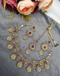 MEDALLION KUNDAN CHOKER TRIO