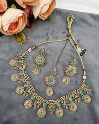 MEDALLION KUNDAN CHOKER TRIO