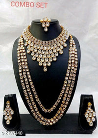 CZ Stone Gold Plated Jewellery Set