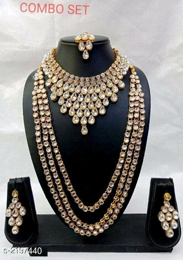 CZ Stone Gold Plated Jewellery Set