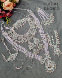 Bridal Rhodium Polish Jewellery Set – Complete Multi-Piece Wedding Collection