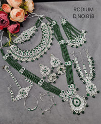 Bridal Rhodium Polish Jewellery Set – Complete Multi-Piece Wedding Collection