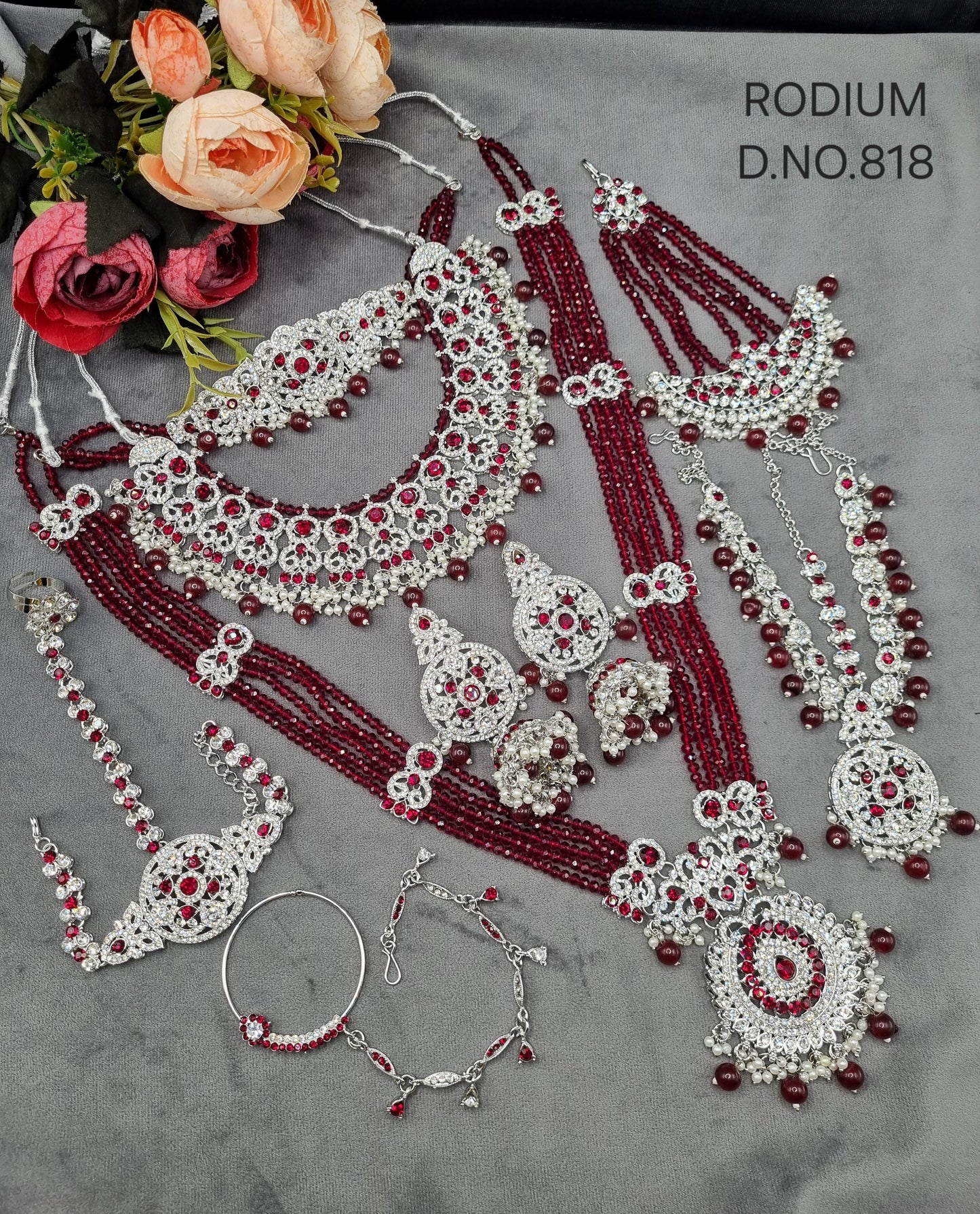 Bridal Rhodium Polish Jewellery Set – Complete Multi-Piece Wedding Collection