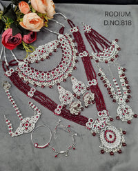 Bridal Rhodium Polish Jewellery Set – Complete Multi-Piece Wedding Collection