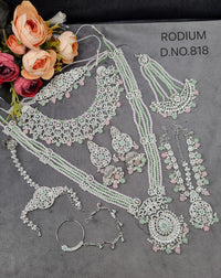 Bridal Rhodium Polish Jewellery Set – Complete Multi-Piece Wedding Collection
