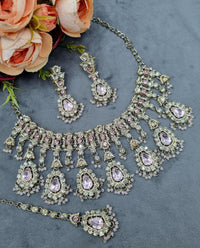 Antique Gold Crystal Teardrop Jewelry Set
