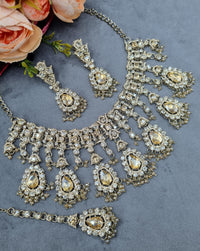 Antique Gold Crystal Teardrop Jewelry Set
