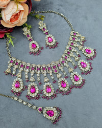 Antique Gold Crystal Teardrop Jewelry Set