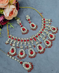 Antique Gold Crystal Teardrop Jewelry Set