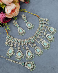 Antique Gold Crystal Teardrop Jewelry Set