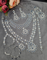 Rhodium-Plated Complete Bridal Jewellery Set