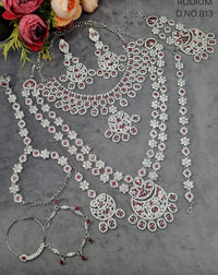Rhodium-Plated Complete Bridal Jewellery Set