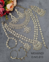 Antique Gold-Finish Complete Bridal Jewellery Set with Choker & Accessories