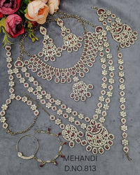 Antique Gold-Finish Complete Bridal Jewellery Set with Choker & Accessories