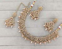 Antique Gold-Tone Stone Studded Jewelry Set with Maangtikka