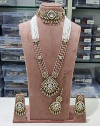 Kundan Bridal Jewelry Set with Choker, Rani Haar, Earrings & Maang Tikka