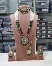 Kundan Bridal Jewelry Set with Choker, Rani Haar, Earrings & Maang Tikka