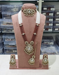 Kundan Bridal Jewelry Set with Choker, Rani Haar, Earrings & Maang Tikka