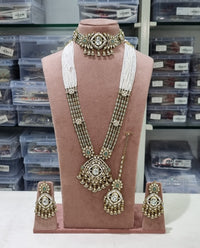 Kundan Bridal Jewelry Set with Choker, Rani Haar, Earrings & Maang Tikka