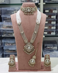 Kundan Bridal Jewelry Set with Choker, Rani Haar, Earrings & Maang Tikka