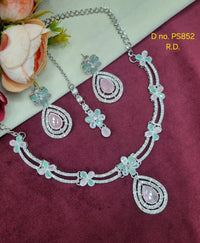 Halo Teardrop Partywear Jewelry Set