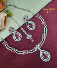 Halo Teardrop Partywear Jewelry Set