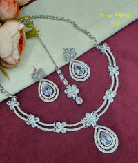 Halo Teardrop Partywear Jewelry Set