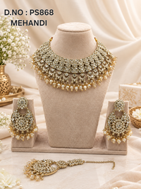 Maroon Kundan Choker Necklace Set with Statement Earrings & Maang Tikka