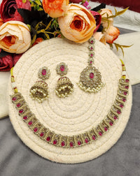 Traditional Stone Choker & Jhumka Jewelry Set