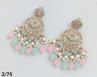 Elegant Circular Drop Earrings with Beaded Fringe Detailing