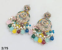 Elegant Circular Drop Earrings with Beaded Fringe Detailing