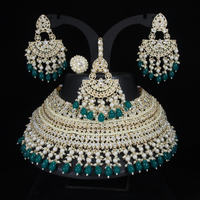 Emerald Green Pearl Bridal Jewellery Set