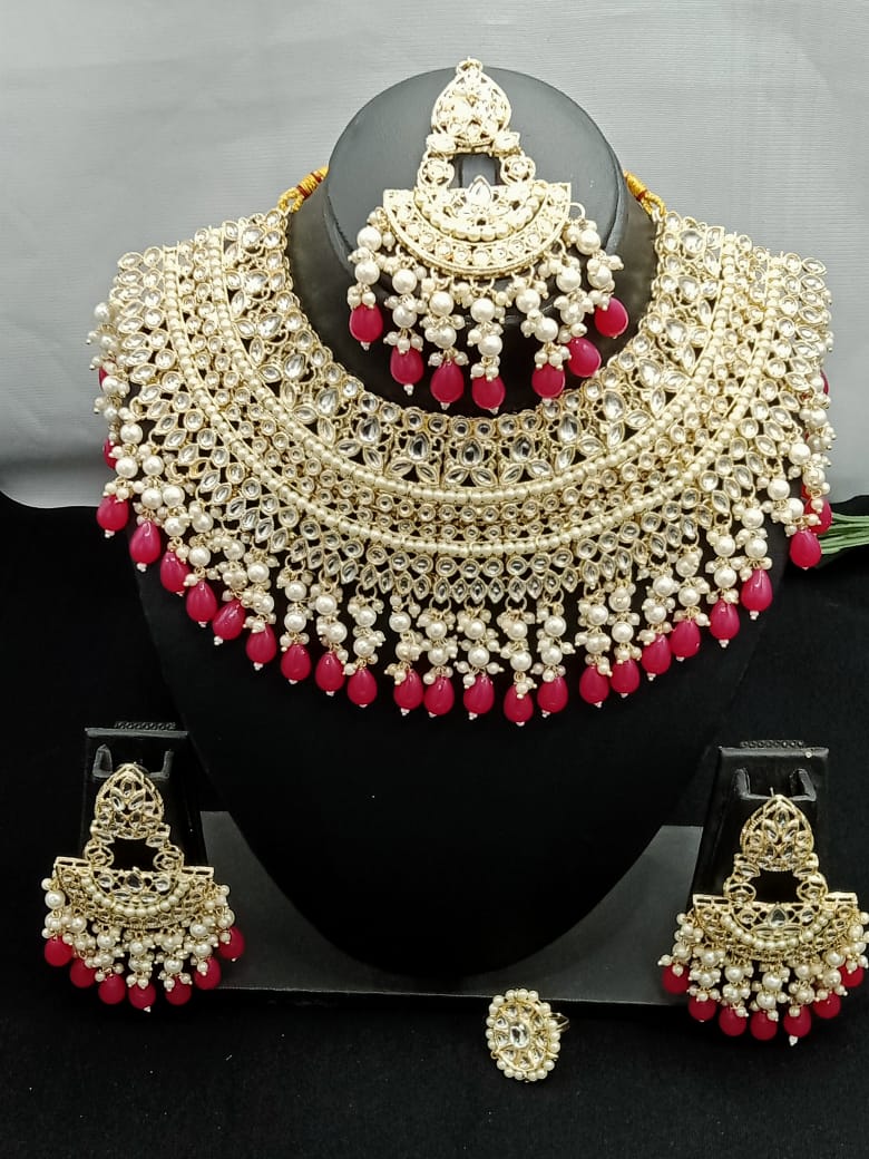 Emerald Green Pearl Bridal Jewellery Set
