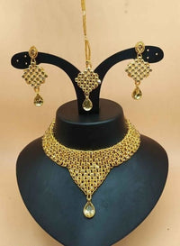 Gold Plated CZ Stone Choker Jewellery Set