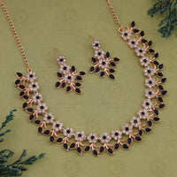 Vibrant Yellow Leaf & Flower Motif Necklace Set