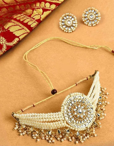 Choker Jewellery Set With Earring Mnagtika