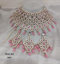 Fashion Gold Plated CZ Stone Choker Jewellery Set