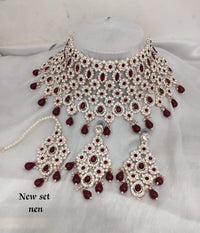 Fashion Gold Plated CZ Stone Choker Jewellery Set