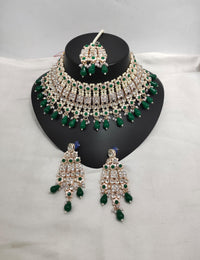Gold Plated CZ Stone Choker Jewellery Set