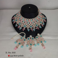 Rose Gold Plated CZ Stone Choker Jewellery Set