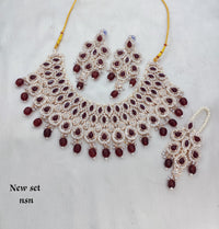 Rose Gold Plated CZ Stone Choker Jewellery Set