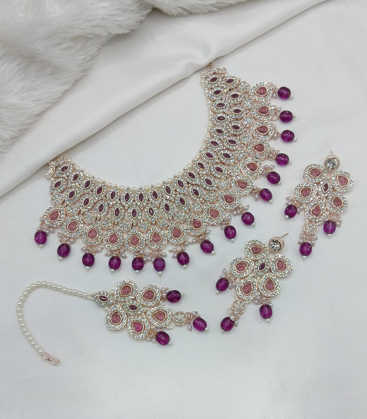 CHOKER NECKLACE EARRING JEWELLERY SET FOR WOMEN
