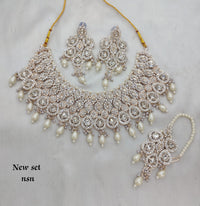 Rose Gold Plated CZ Stone Choker Jewellery Set