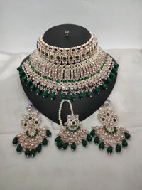 CZ Stone Rose Gold Plated Choker Jewellery Set