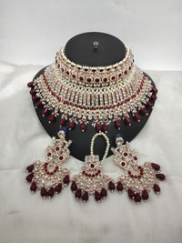 CZ Stone Rose Gold Plated Choker Jewellery Set