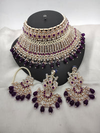 CZ Stone Rose Gold Plated Choker Jewellery Set