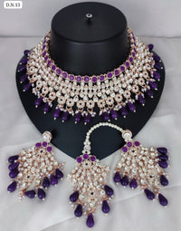CZ Stone Rose Gold Plated Choker Jewellery Set