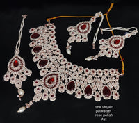New CZ Stone Rose Gold Plated Choker Jewellery Set